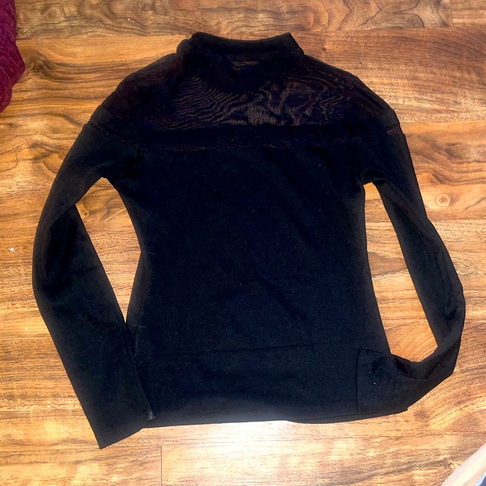 Brand New Black Mesh Long Sleeve Women Top